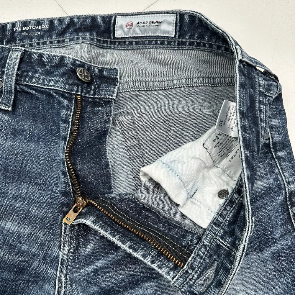 AG Adriano Goldschmied The Matchbox Jeans Men's 31x28 Slim Straight Dark Blue